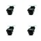Service Caster 2 Inch Gloss Black Hooded Top Plate Ball Casters, 4PK SCC-TP01S20-POS-GB-4 - alternate 1